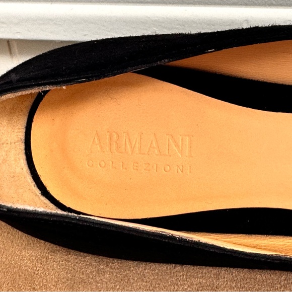 ❤️ Armani Collezioni Suede Silk Bow Flats Shoes 37 X5V004 6.5 7 Authentic Ballet - Picture 7 of 10